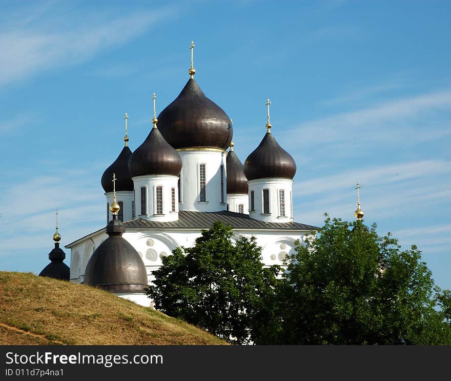 Cupola of the cathedral in Dmitrov's citadel, Russia