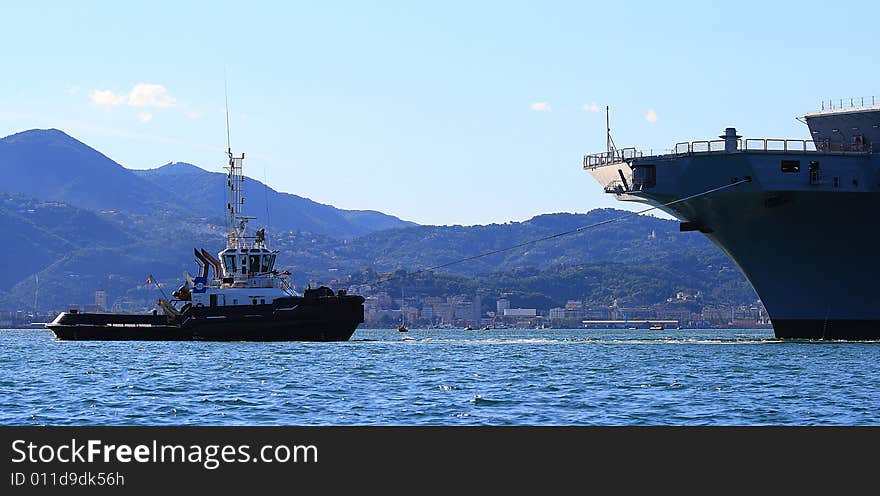 Military ship on the meditteranean sea. Military ship on the meditteranean sea