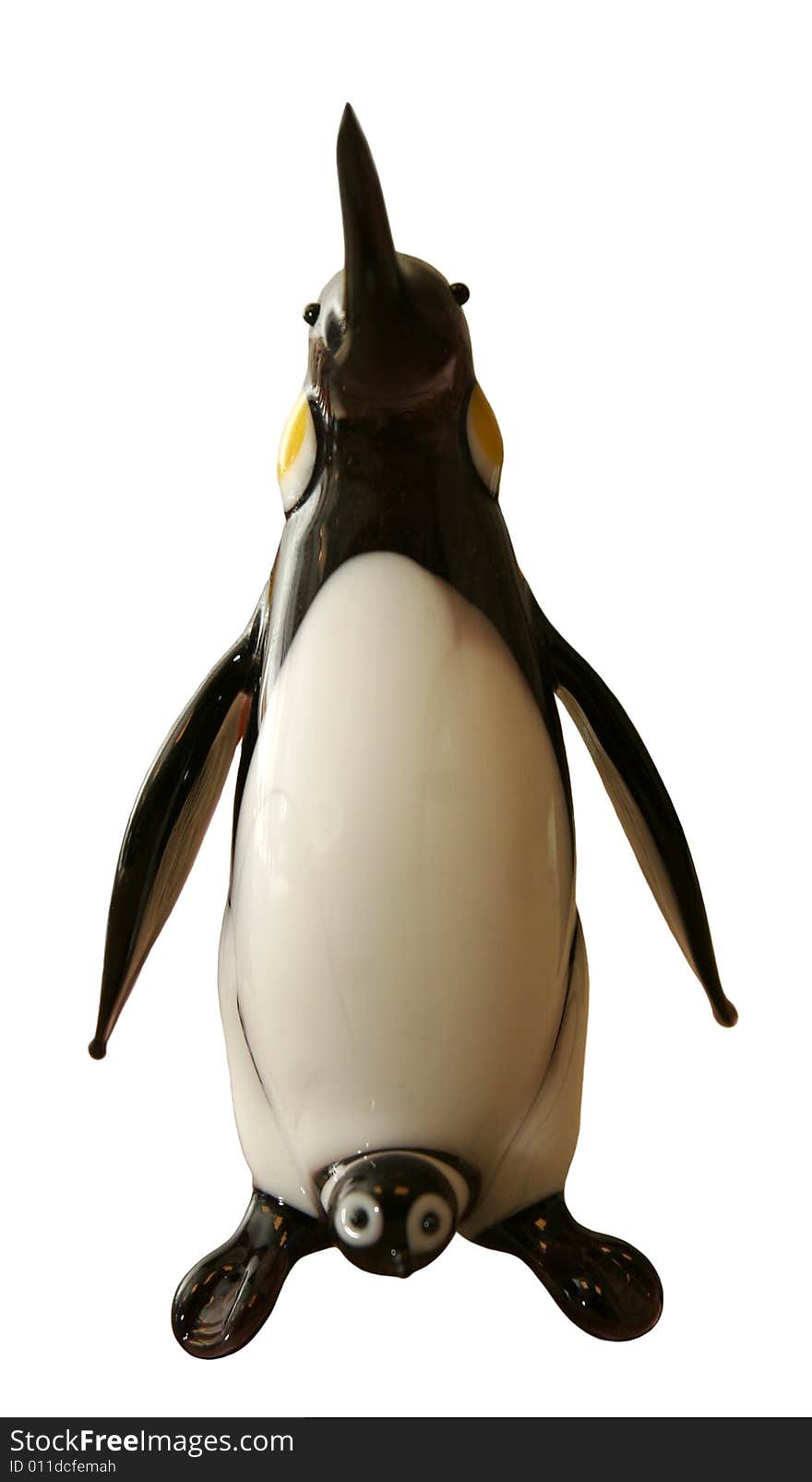 Handmade colored glass toy. Pinguin.