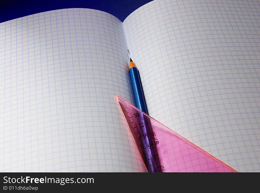 Rulers,  pencil and notebook normally used by school