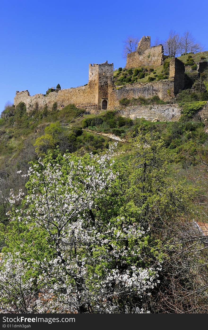 The ruins of Lordat, in Ariege, France