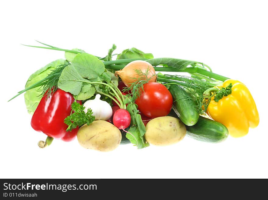 Vegetables isolated on a white background. Vegetables isolated on a white background.