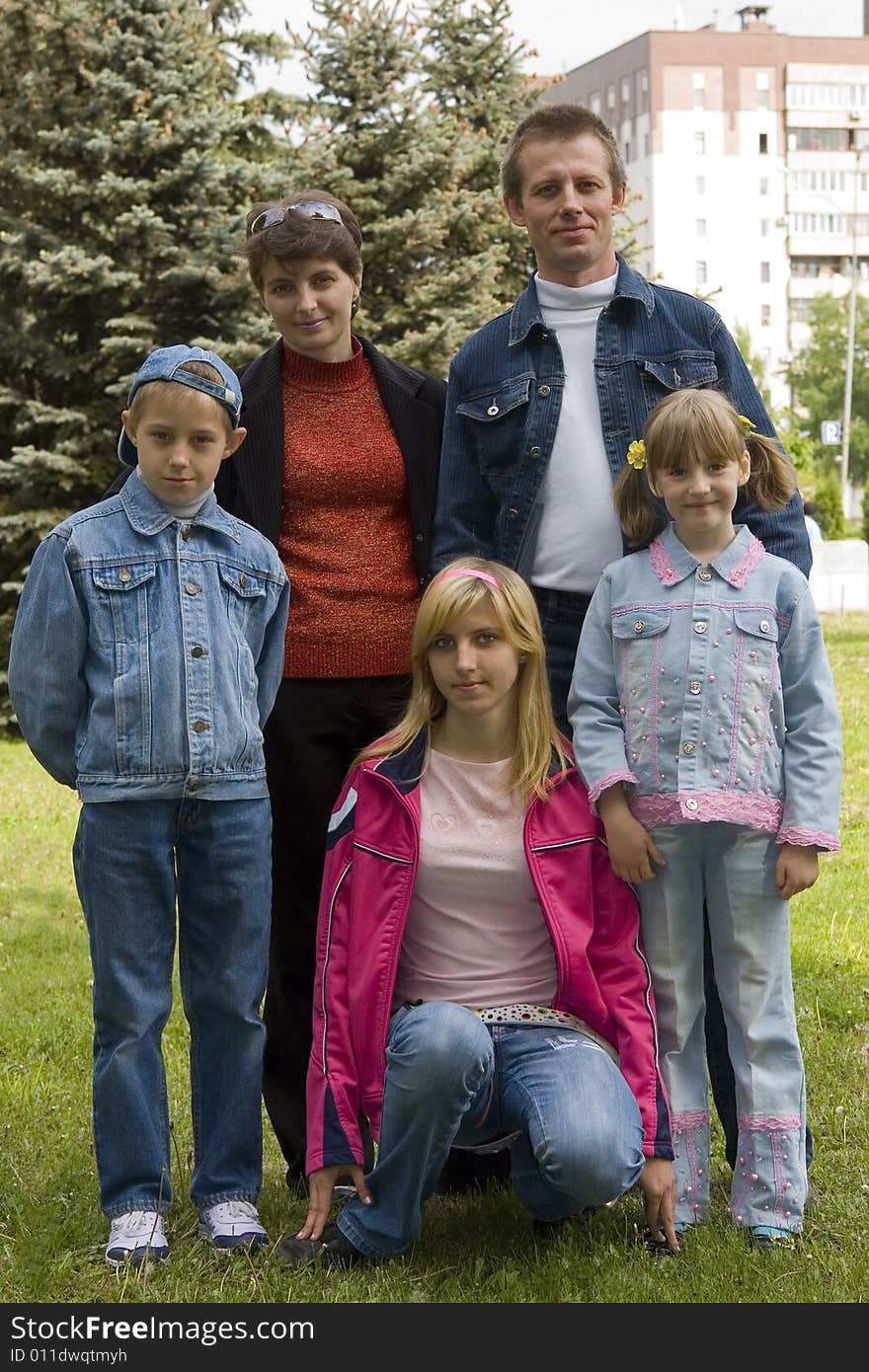 Family in park