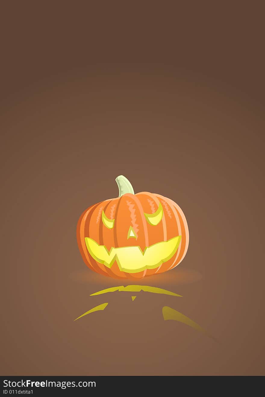 Vector illustration of an evil pumpkin