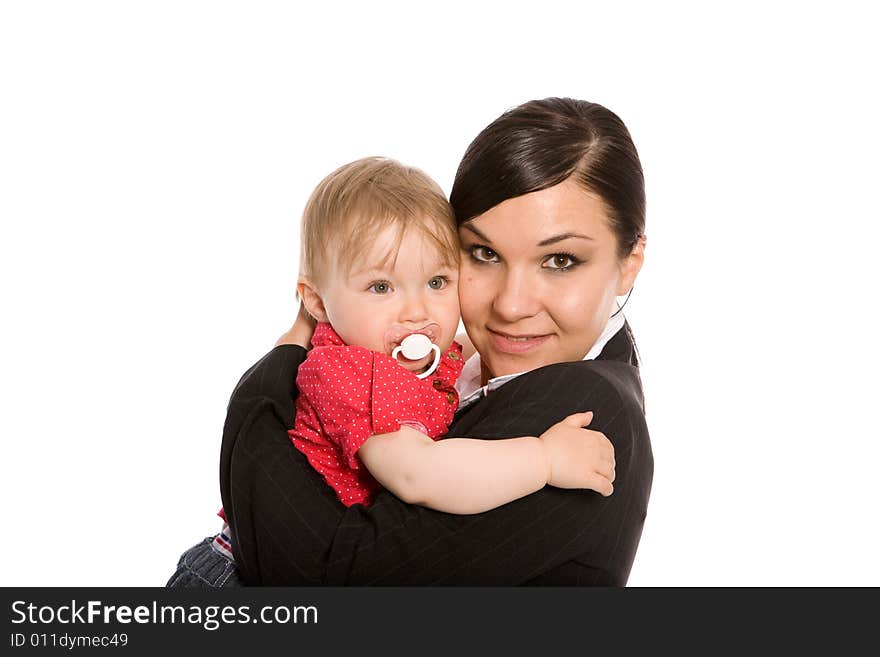 Happy family on white background. Happy family on white background