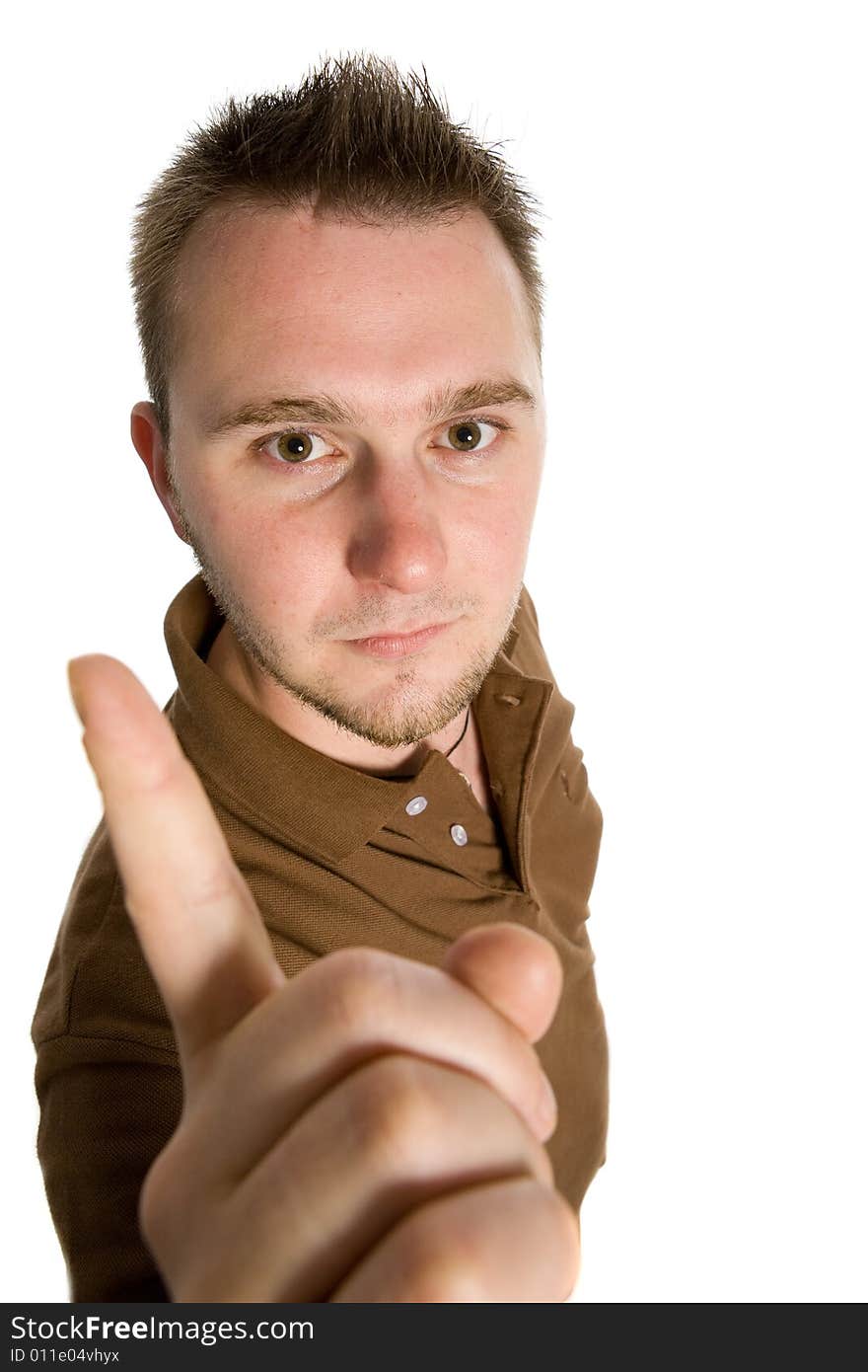 Headshot on happy man on white background. Headshot on happy man on white background