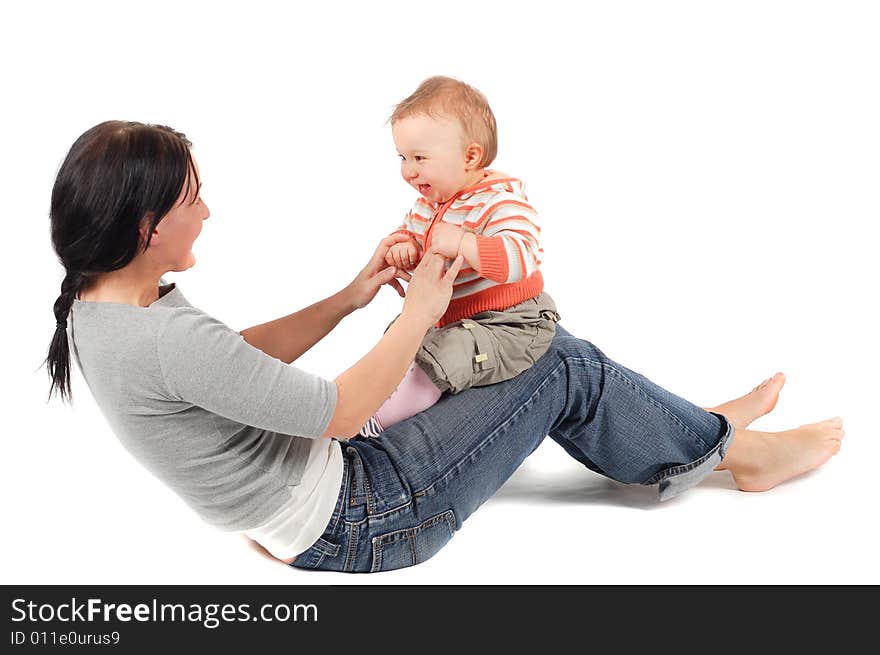 Happy family on white background. Happy family on white background