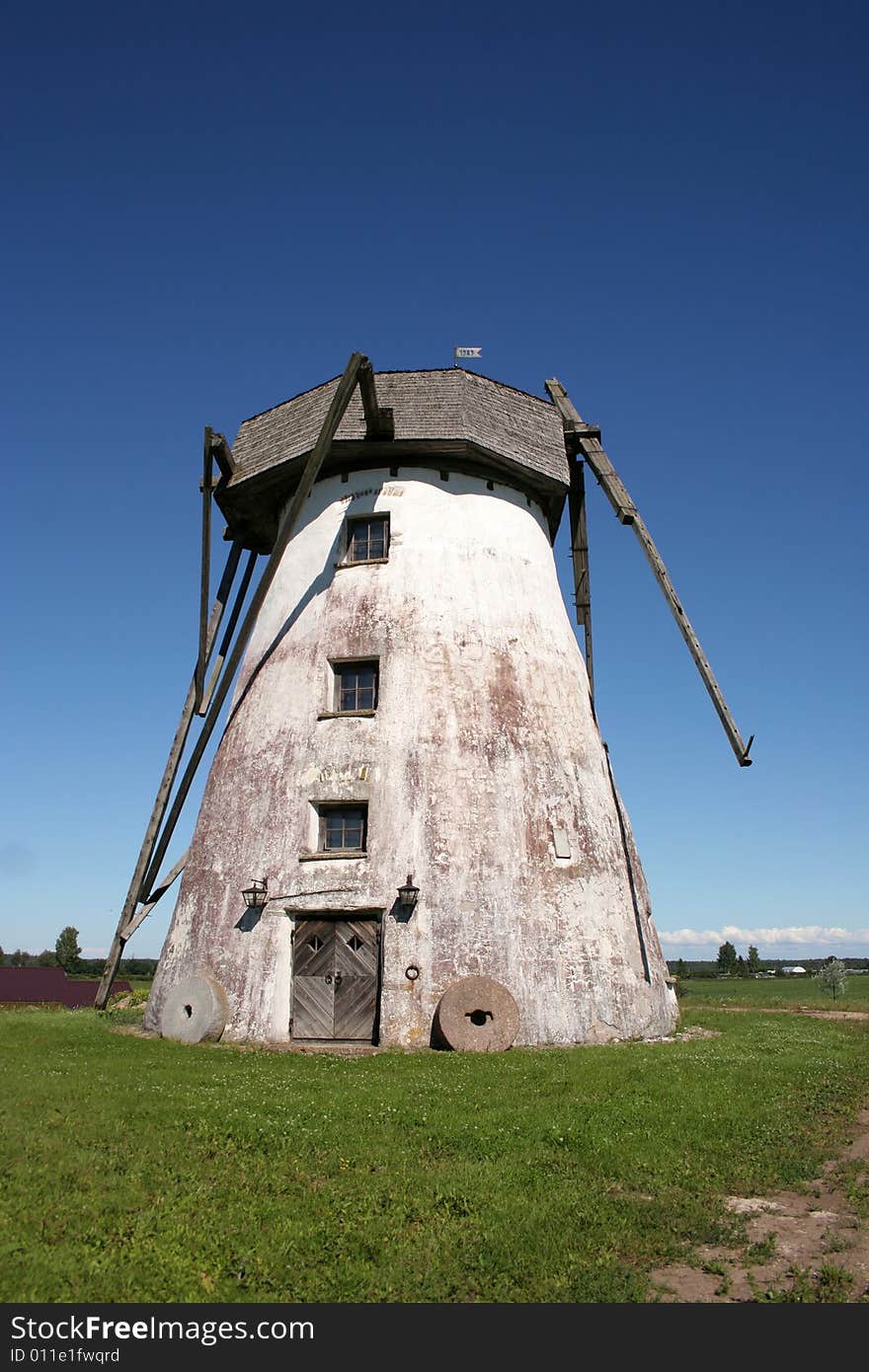 Old windmill in the summer in Estonia