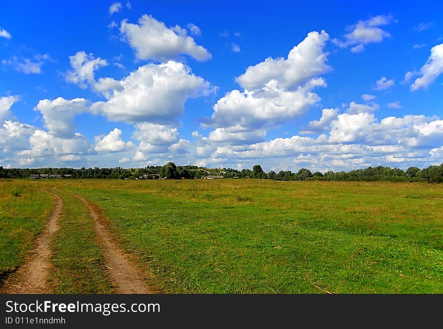 Road under blue sky