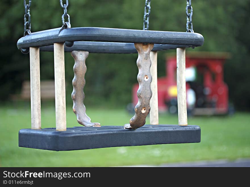 Closeup photo of a seesaw in a parc