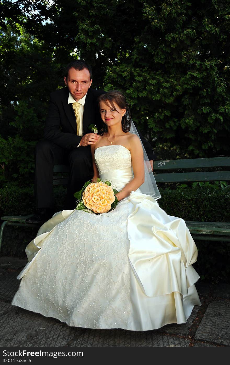 Portrait of bride and groom