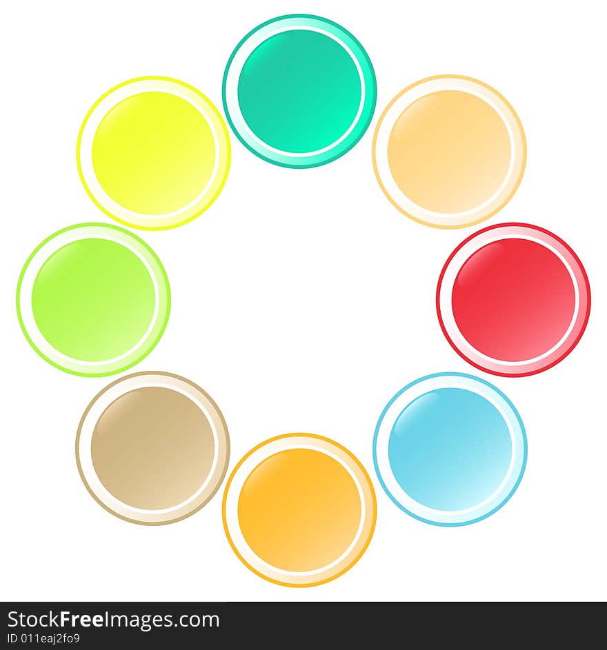 Set of  round buttons in unusual colors. Set of  round buttons in unusual colors