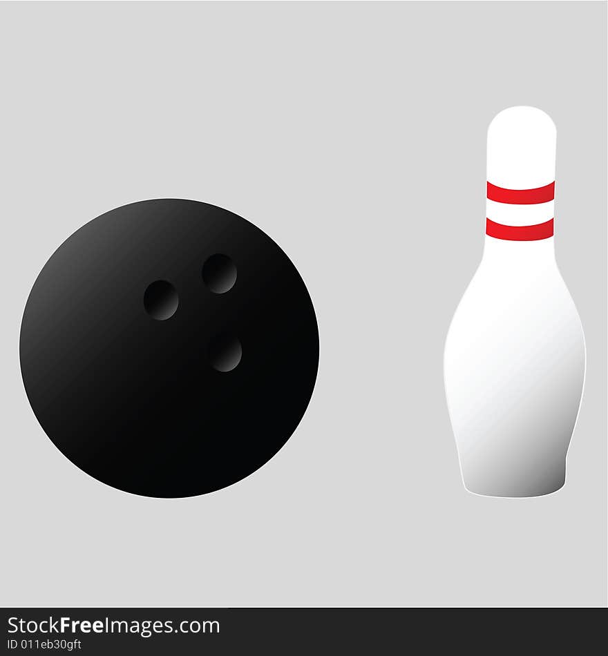 Bowling ball and pin