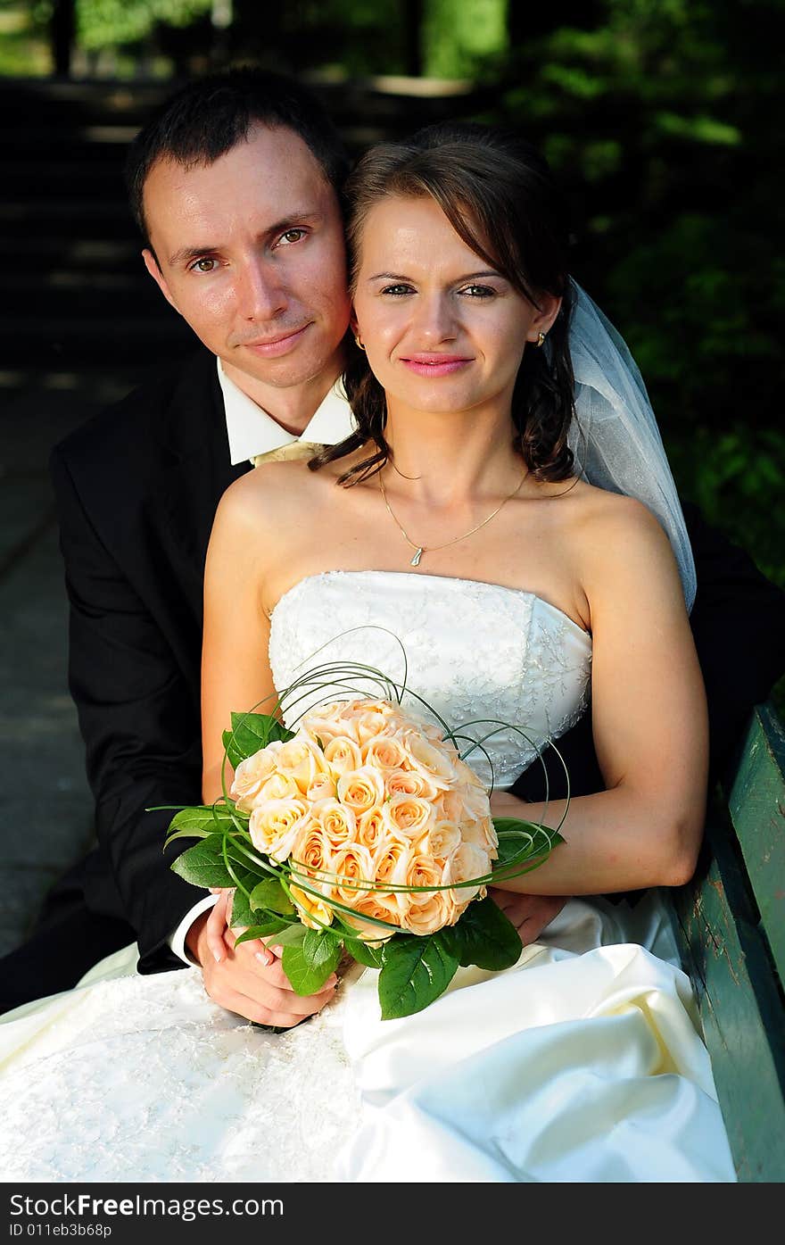 Portrait of bride and groom