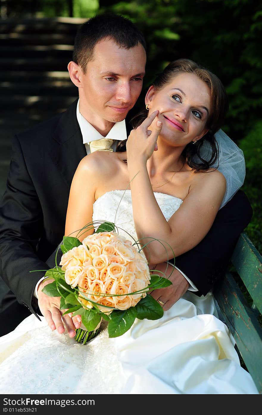 Portrait of bride and groom