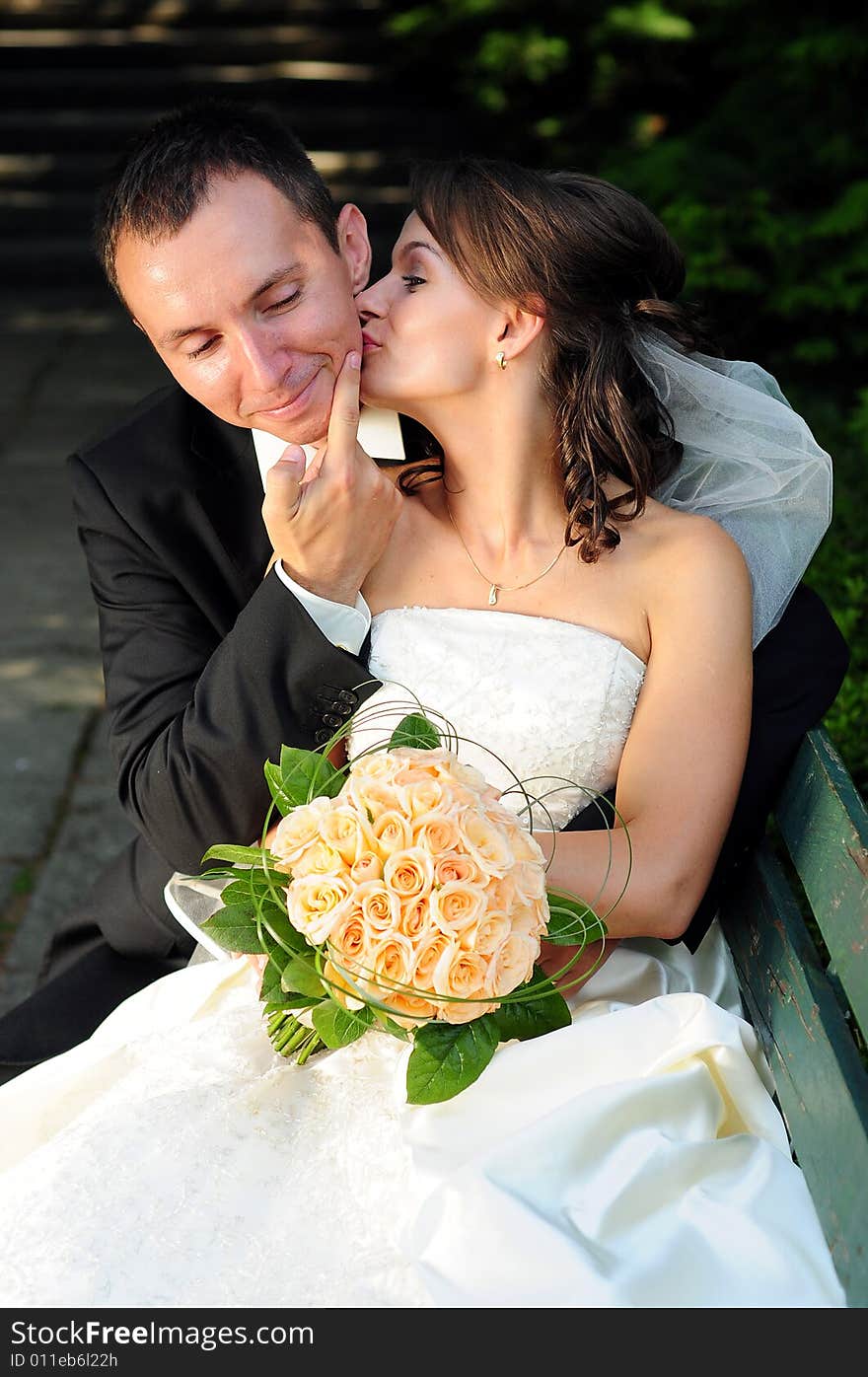 Portrait of bride and groom