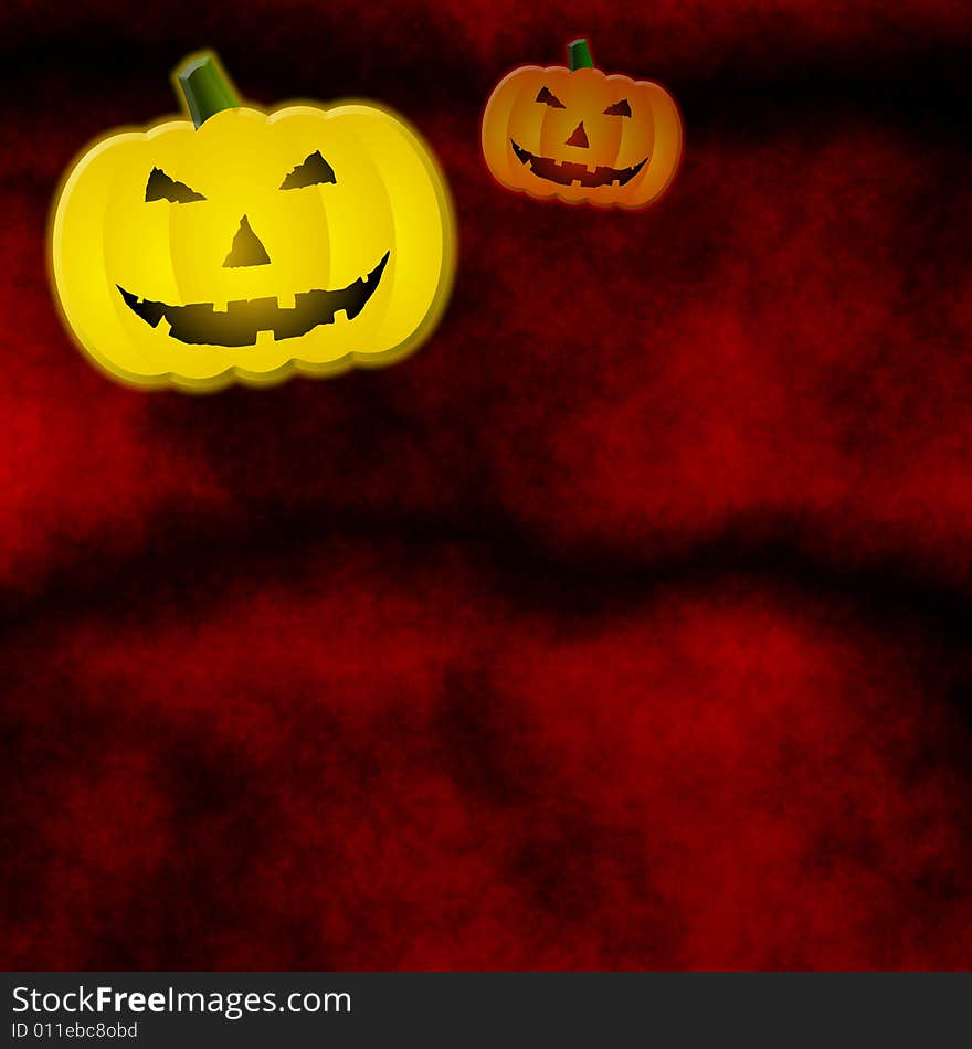 Big tile with grunge background and halloween typical two jack'o lantern pumpkins. Big tile with grunge background and halloween typical two jack'o lantern pumpkins