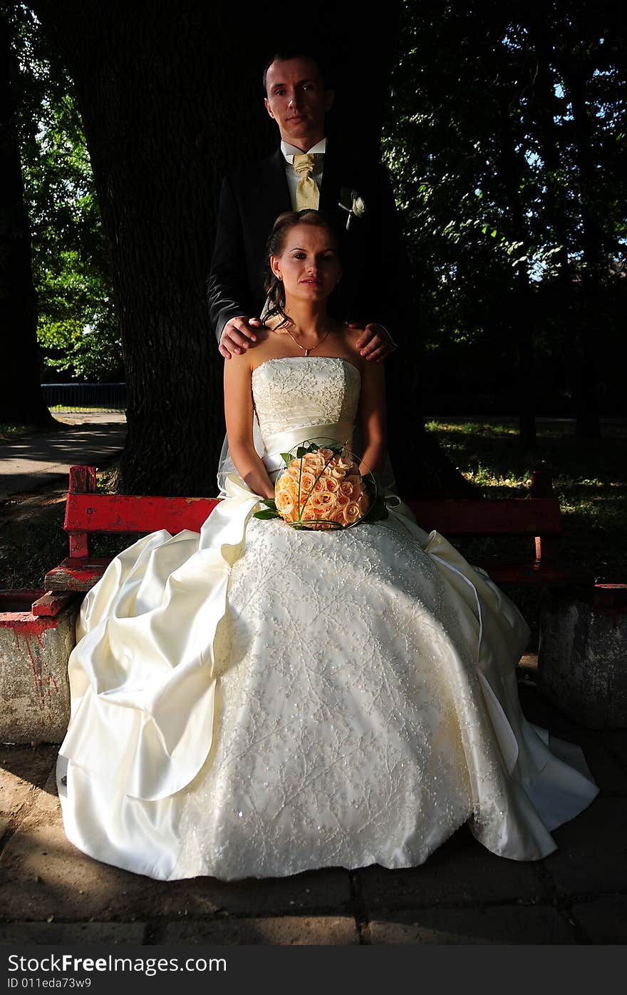 Portrait of bride and groom