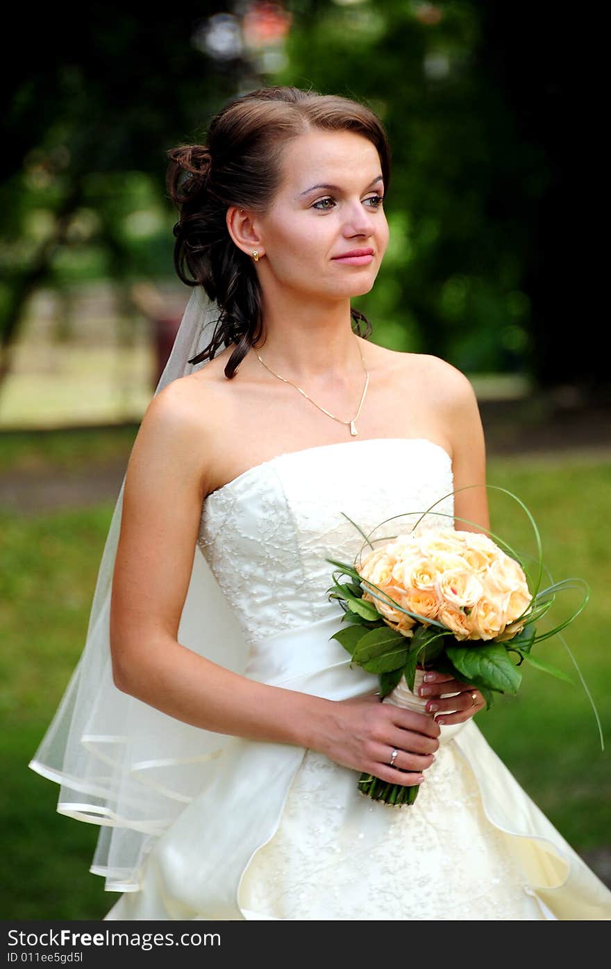 Bride smiling and posing before her wedding