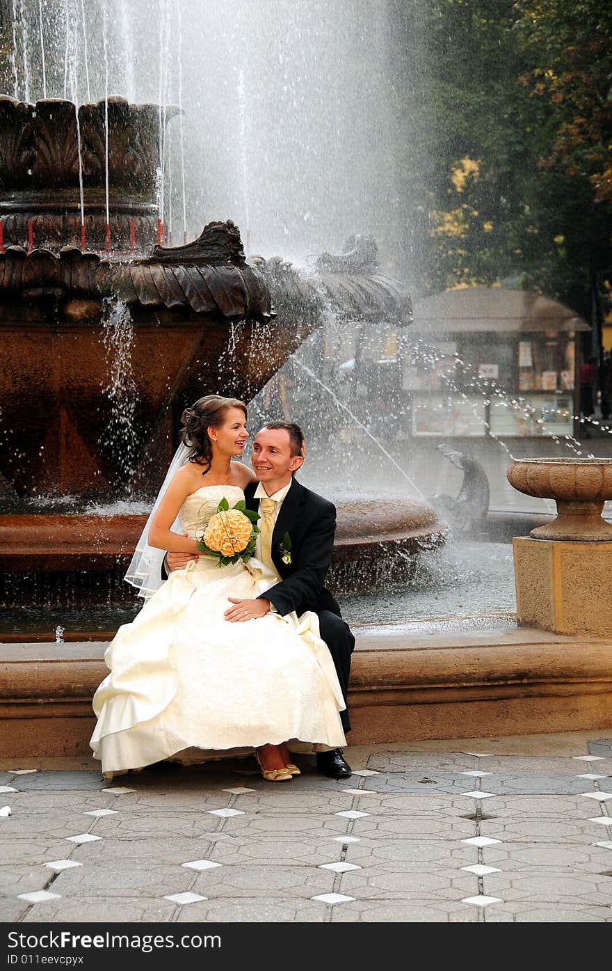 Portrait of bride and groom