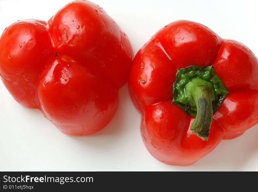 Close up of red peppers.