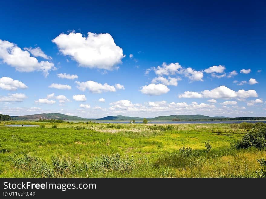 The picture is made during a trip on lake Kujash. The picture is made during a trip on lake Kujash