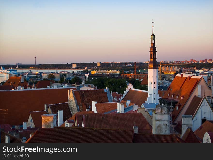 Cityscape, sunset time. Tallinn, Estonia. Cityscape, sunset time. Tallinn, Estonia