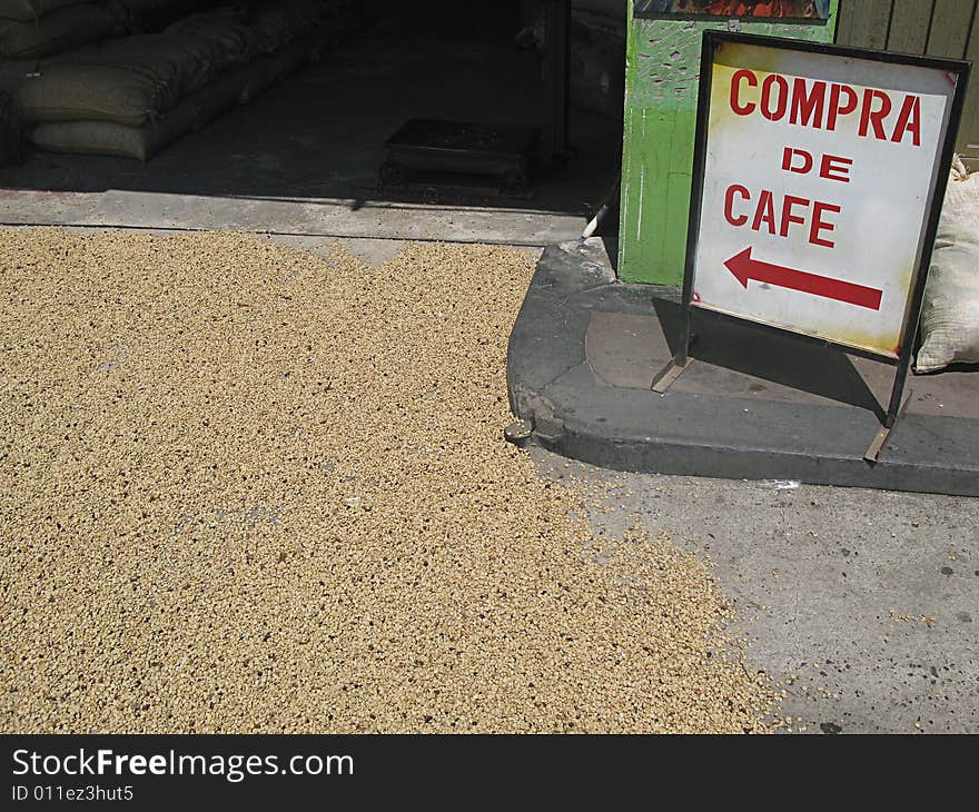 Advertisement board for coffee shop. Colombia. Advertisement board for coffee shop. Colombia.