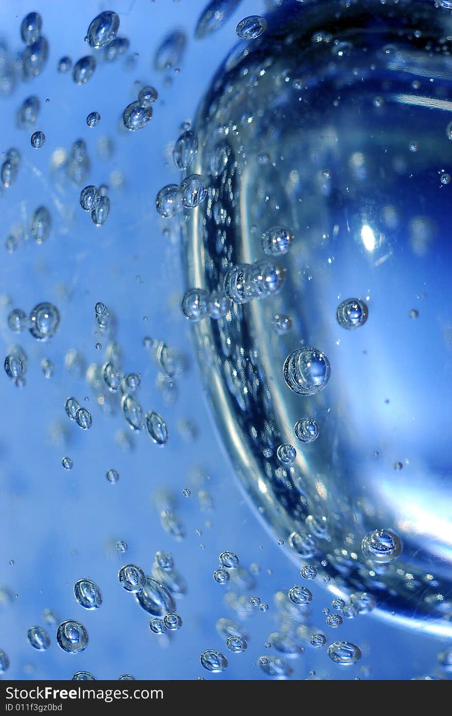 Blue water with bubbles high resolution image