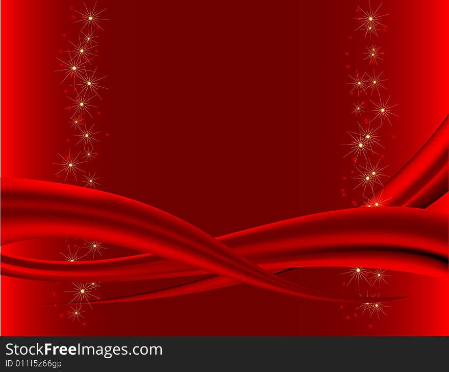 Red wave vector abstract background