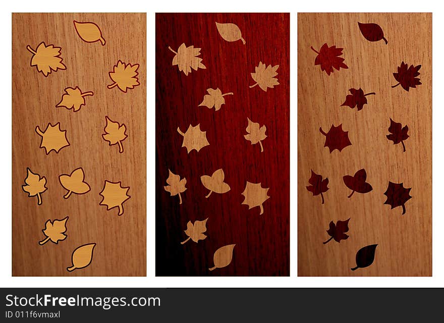 Wood Autumn Leaves Compositions