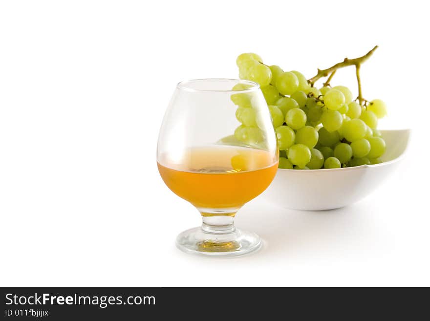 Still-life with a glass of wine and grapes. Still-life with a glass of wine and grapes