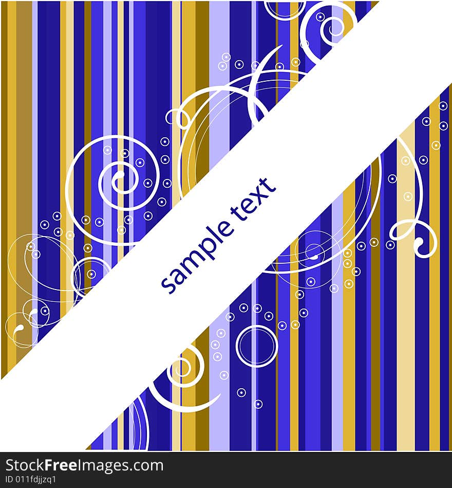 White banner with a place for the text on a background of vertical strips. White banner with a place for the text on a background of vertical strips