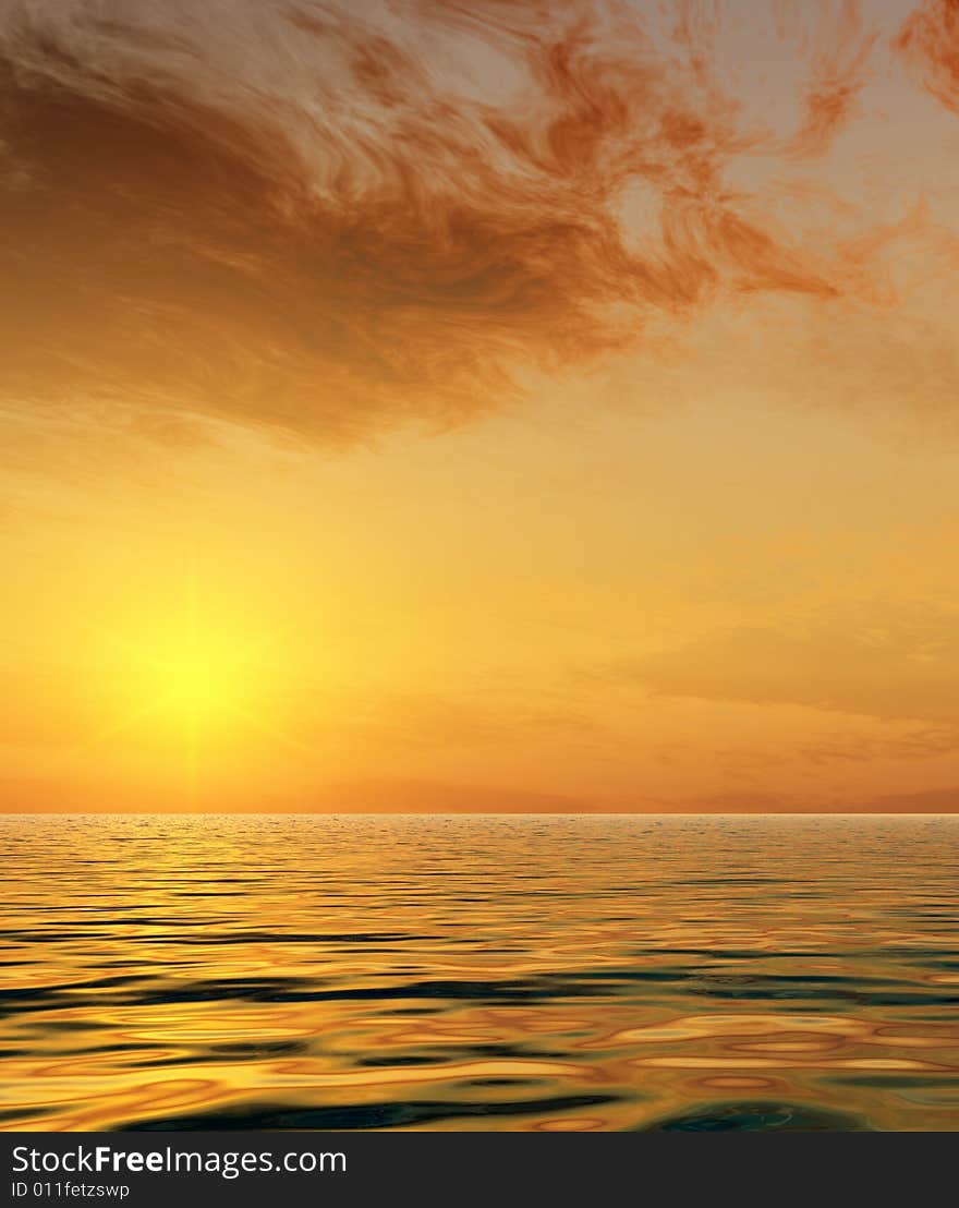 Beautiful sunset over the sea