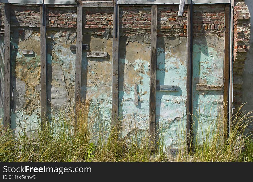 The wall of an old house in an abandonded village, because of a nuclear plant, This photo was taken at Doel in Belgium. The wall of an old house in an abandonded village, because of a nuclear plant, This photo was taken at Doel in Belgium.