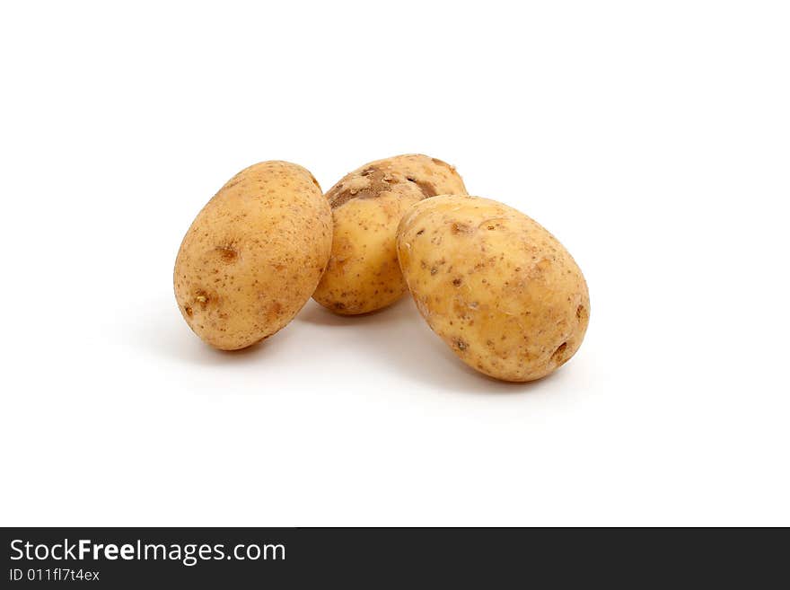 Potatoes isolated on white background