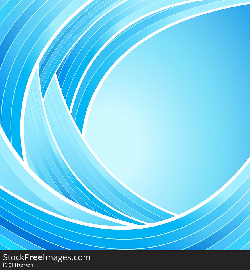 Vector illustration of a blue lined art background spiraling in a corner. Vector illustration of a blue lined art background spiraling in a corner.