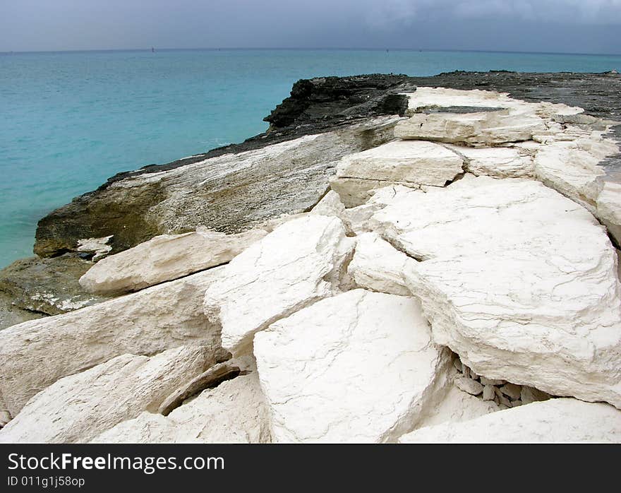 The coast in Freeport under deep erosion (Grand Bahama Island, The Bahamas). The coast in Freeport under deep erosion (Grand Bahama Island, The Bahamas).