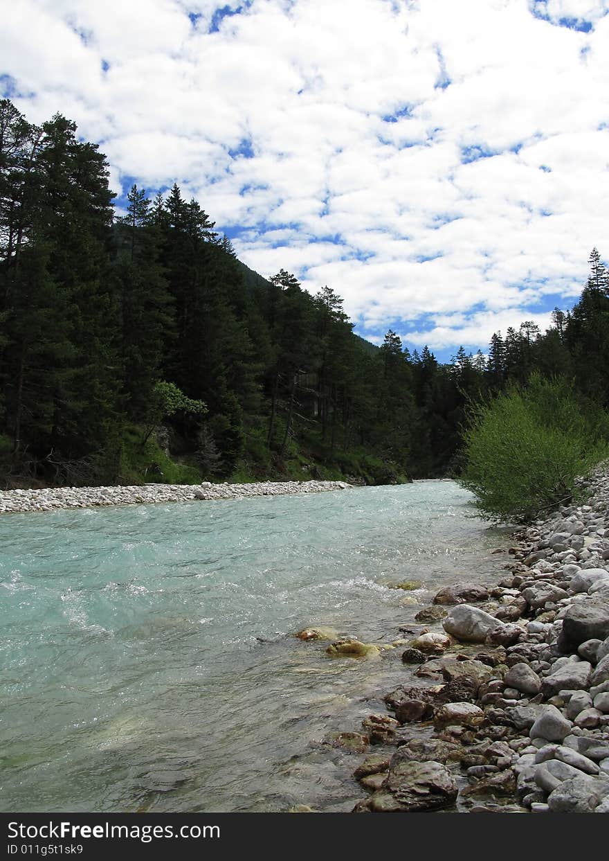 River isar at the beginning