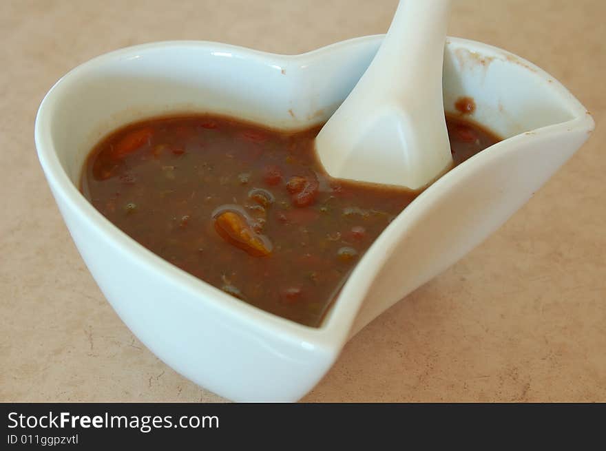 A traditional Chinese dessert usually served after meals. A traditional Chinese dessert usually served after meals.