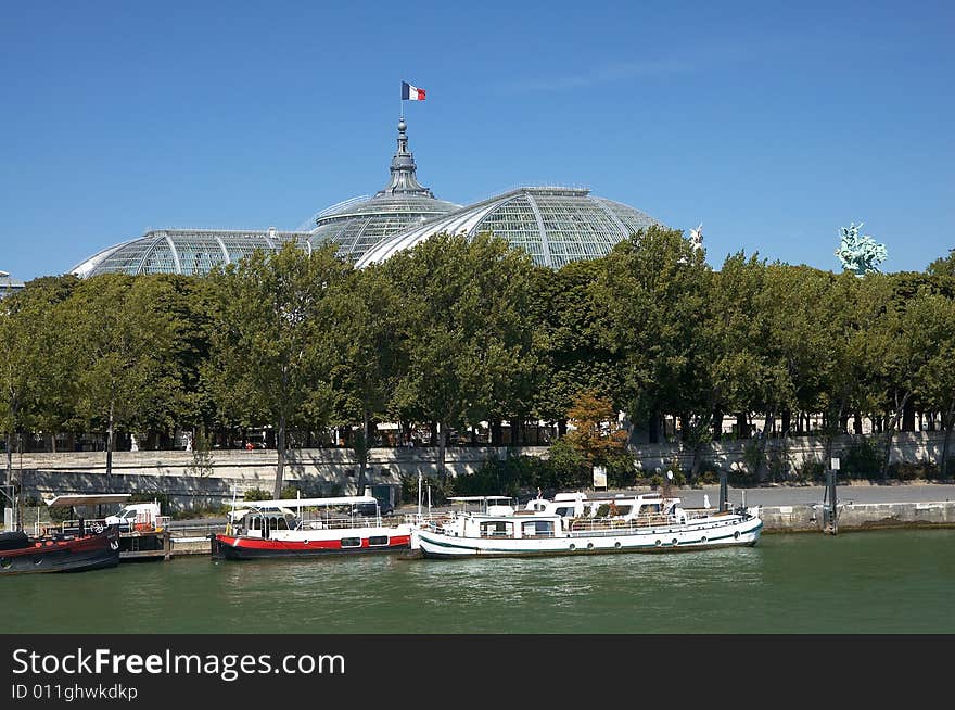 Grand Palais with Seine in front, Paris, france