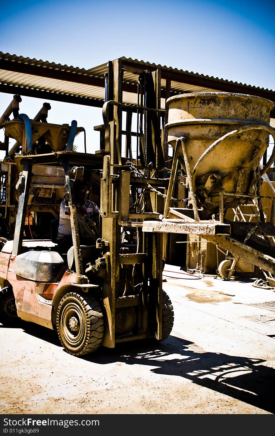 Work at the masonry factory, production of building materials. Work at the masonry factory, production of building materials.