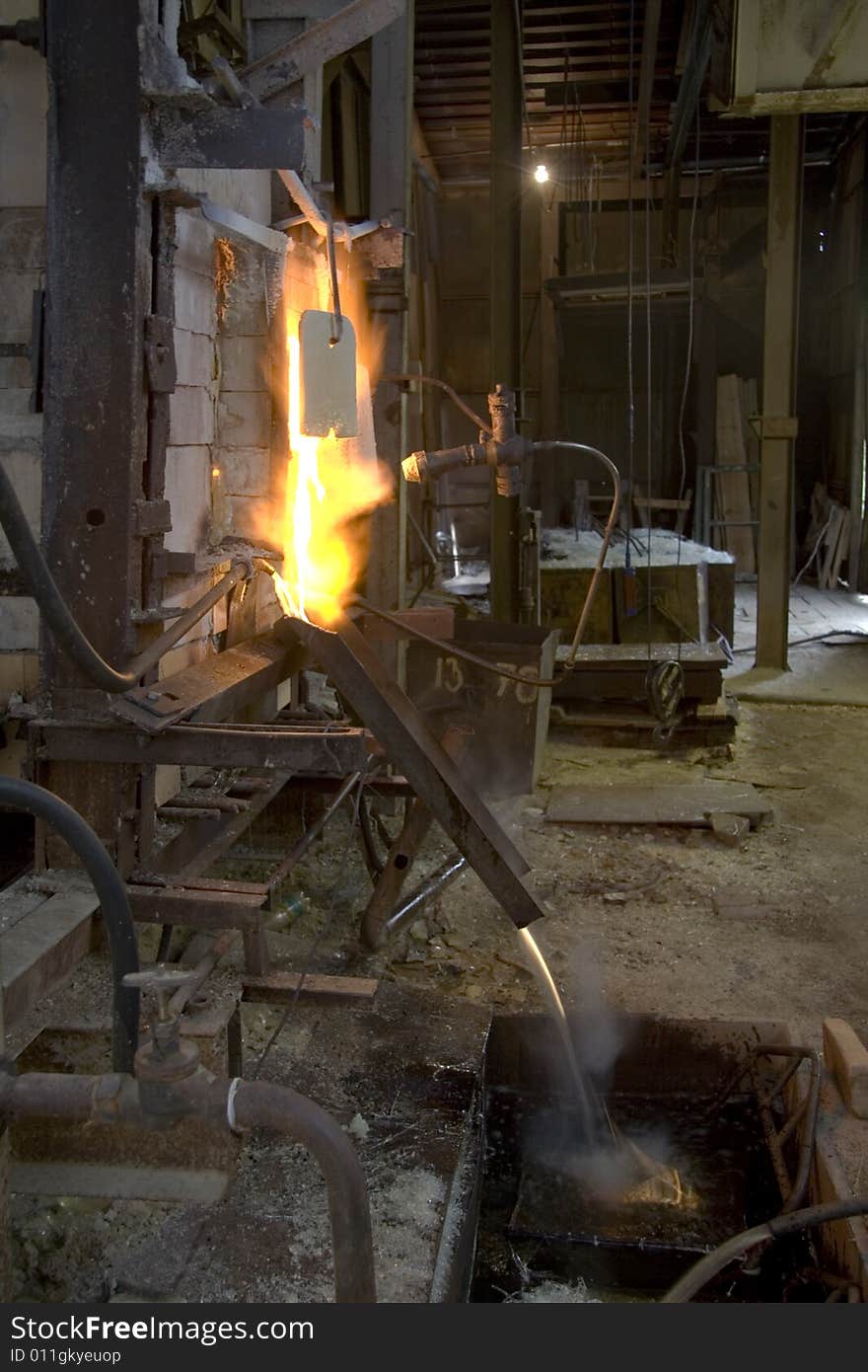 The furnace for cooking glass, Russia, Novgorodskaya oblast, Malaya Vishera, water as for cooler