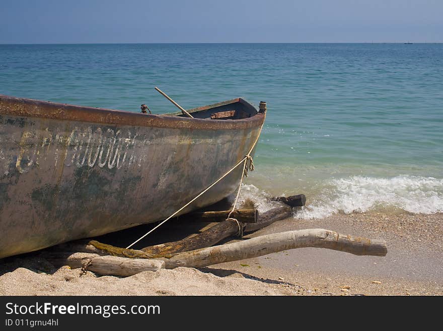 Fishing boat on beach