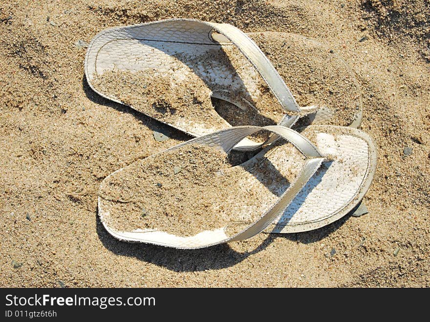 Sandals on the sand