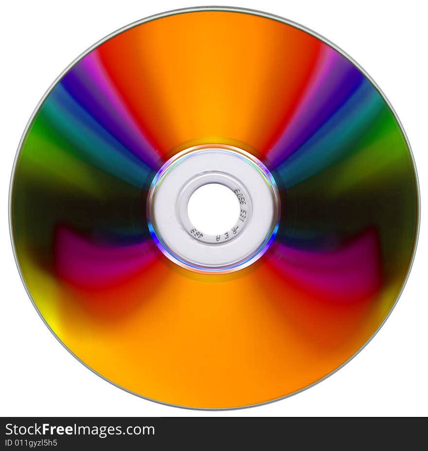 Compact disk isolated on white background