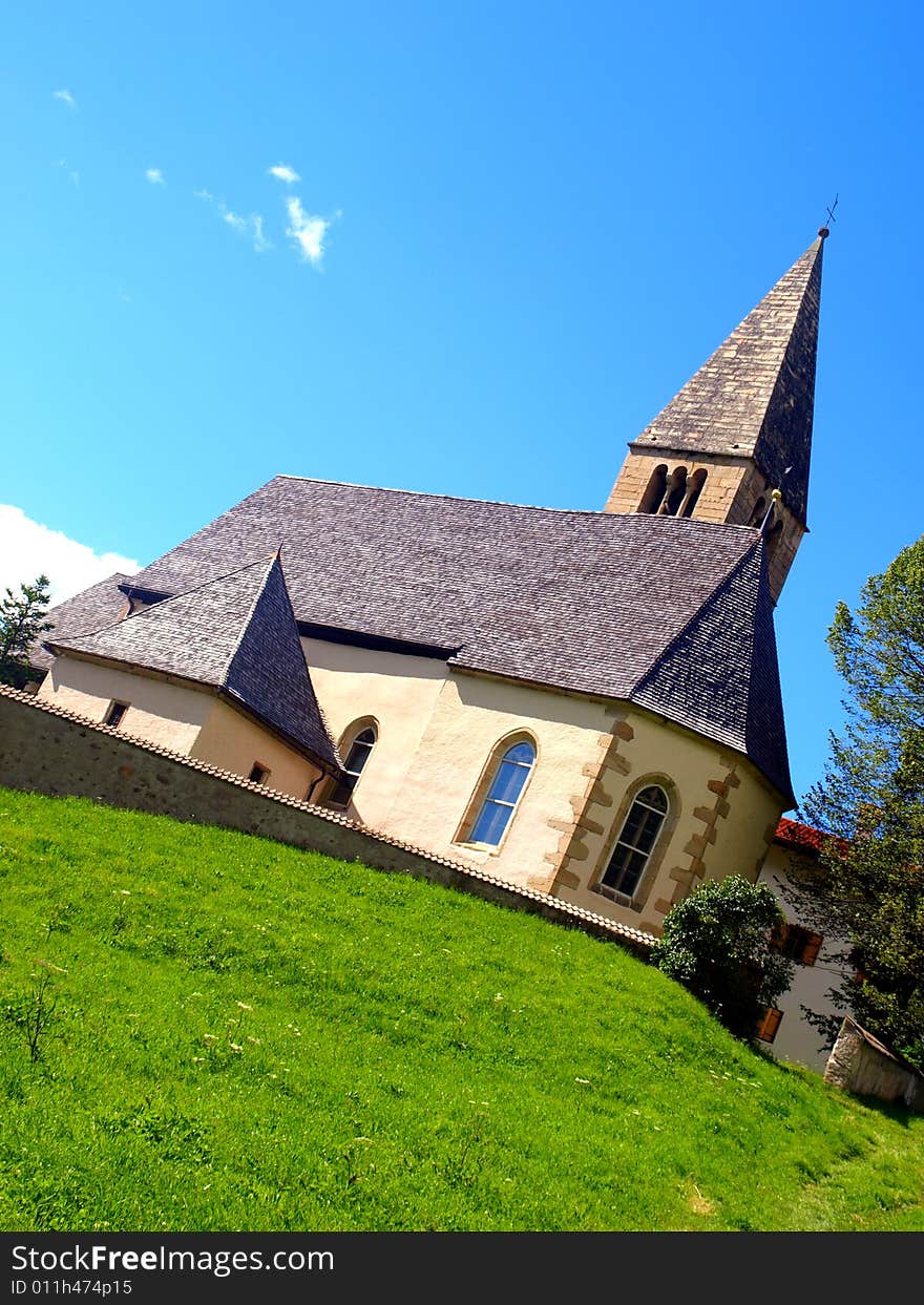 An original shot of S.Michele church in Sud Tyrol. An original shot of S.Michele church in Sud Tyrol