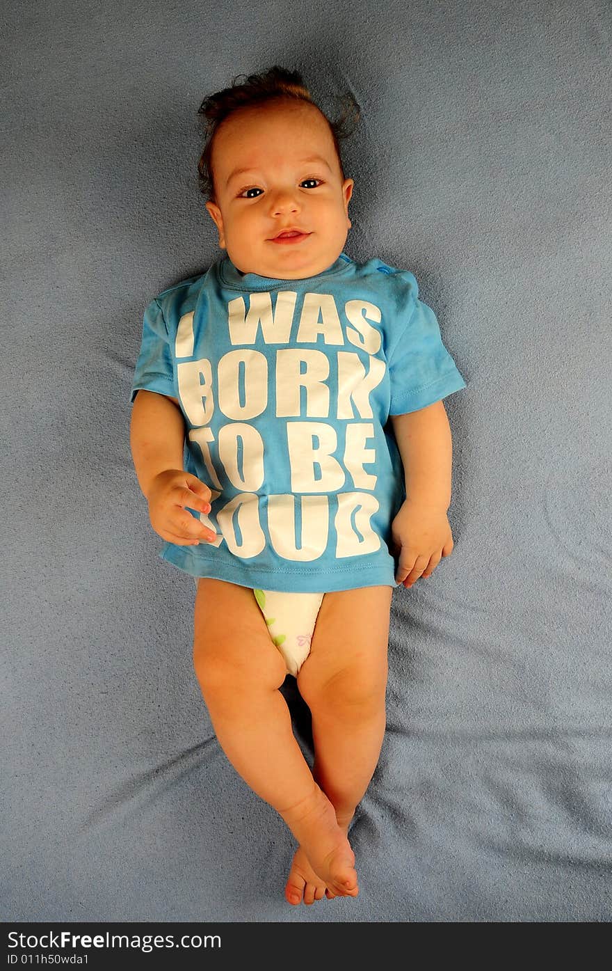 Baby boy isolated over blue. Baby boy isolated over blue