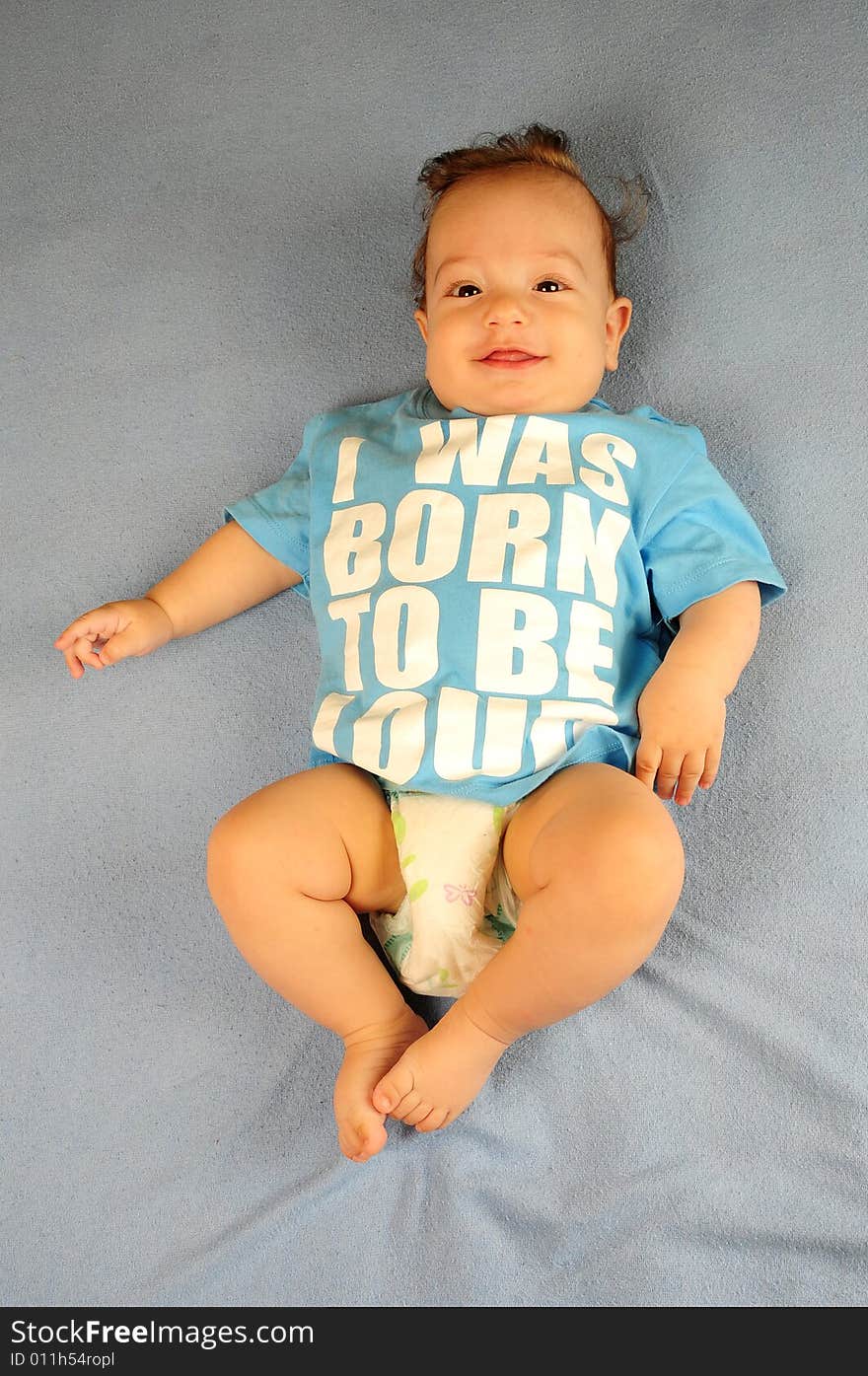 Baby boy isolated over blue. Baby boy isolated over blue