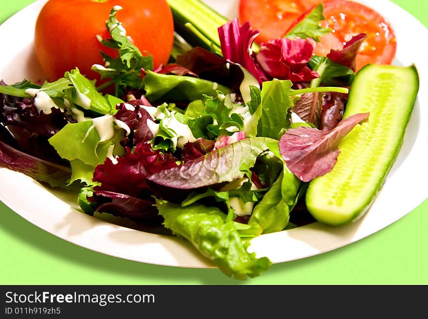 Garden Salad With Cucumbers And Tomatos